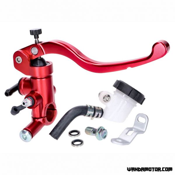 Radial front brake master cylinder with lever red